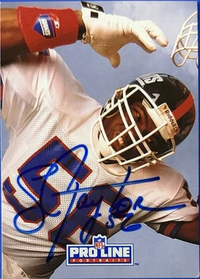 Lawrence Taylor (IP) Firmado en Persona 1991 Conjunto Profesional Fútbol #234 Autógrafo HOFer Foto 1 de 3