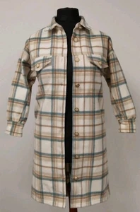 River Island Oversized Fit Plaid Textured Shacket Jacket Shirt BNWT UK Size XS - Picture 1 of 17