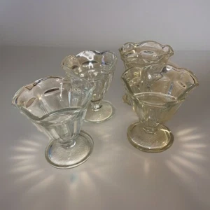 4 Small Anchor Hocking Sundae/Shrimp Cocktail Parfait Serving Glasses Vtg - Picture 1 of 3