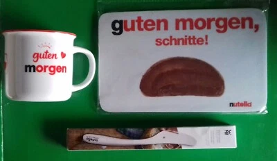 NUTELLA 1 xTASSE GUTEN MORGEN+1SCHNEIDEBRETT+1xWMF NUTELLA STREICHER UNBENUTZT(A - Bild 1 von 2