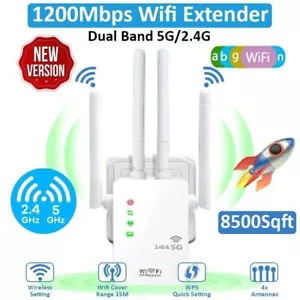 1200Mbps WiFi Range Extender Repeater Wireless Amplifier Router Signal Booster - Picture 1 of 15
