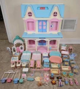 Vintage Fisher Price Loving Family Dream Folding Doll House W/ Accessories 1993 - Bild 1 von 24