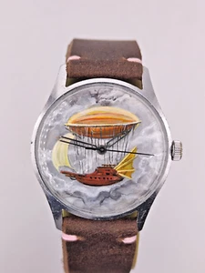 Pezzo Unico Orologio Opera D'arte Steampunk Meccanico Uomo Pelle Vostok - Foto 1 di 16