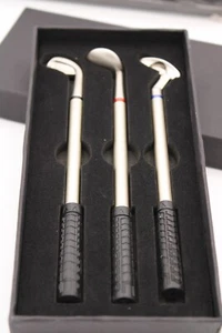 Golf Pen Set - 3 Signature Golf Club Pens - Black, Blue, Red -Golf Gifts/Desktop - Picture 1 of 6