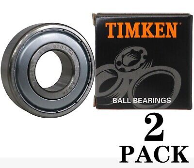 (2 PACK) USA TIMKEN 6203-2Z 17X40X12MM Double Metal Seal Ball Bearings • 15.20$