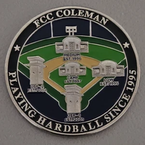 Federal Bureau of Prisons FCC Coleman, FL, dal 1995, moneta sfida. - Foto 1 di 2