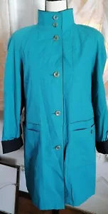 London Fog London Towne Womens Trench Coat Lined Teal Size 6 Relax Fit - Picture 1 of 4