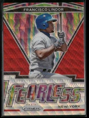 2021 Panini Prizm #FR-6 Francisco Lindor Fearless Red Wave Prizm #/99 - Image 1 of 2