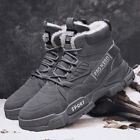 Men Lace Up Boots Lightweight Fur Lined Work Boots High Top Shoes (Grey 41)