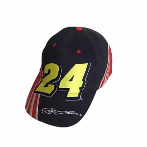 Cappello berretto camionista NASCAR Jeff Gordon 24 cinturino posteriore nero rosso logo sport motoristici - Foto 1 di 7
