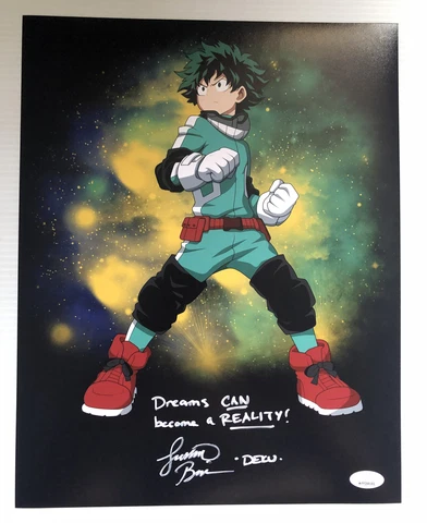 Justin Briner Signed 11x14 Photo DEKU My Hero Academia JSA Sticker Only 1 Cover