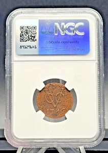 1786 VOC Dutch Duit โ NY Colonial Coin โ Dutch East India NGC Certified ๐ณ๐ฑ - Picture 1 of 4