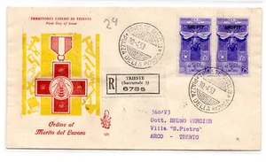 Trieste A - Merito al lavoro coppia su FDC Venezia racc. - Imagen 1 de 1