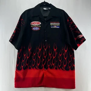 Moon NHRA Shirt Mens S Flam Powerade Race Girl International Button Up Black Red - Picture 1 of 11
