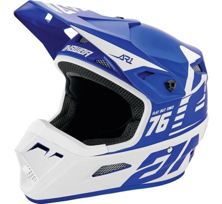 Answer Racing AR1 Bold Matte Blue/White MX Off Road Motocross Helmet XL 445996 - Image 1 of 1