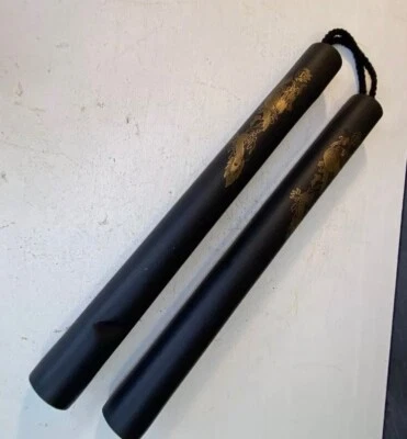 Ninja Nunchucks 48 pares, negro/dorado, espuma, práctica, accesorio de disfraz, utilería Foto 1 de 4