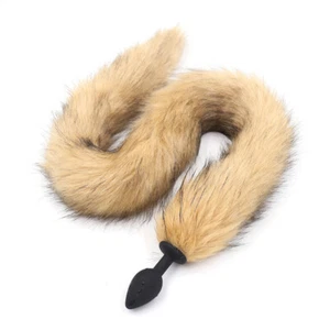 Rosered Fake Fox Tail With Stainless Steel Plug Romance Game Toy Cosplay - Bild 1 von 5