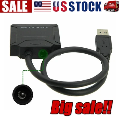 USB 3.0 zu SATA Externer Festplattenleser 2,5" 3,5" HDD SSD Netzteil SET - Bild 1 von 4