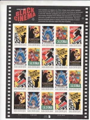 UNITED STATES VINTAGE BLACK CINEMA MOVIES  20 STAMPS @ O.42 CENTS EACH MINT - Image 1 of 2