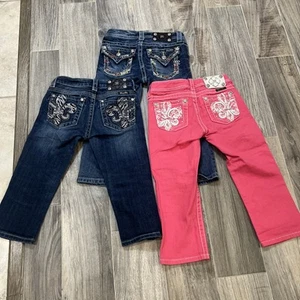 Miss Me Girls Capri Jeans Size 10 Embellished Stretch Bundle - Picture 1 of 12