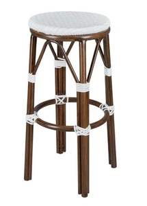 Weiß auf weiß dunkler Rahmen 30" volle Höhe Bistro Barhocker von Chivari - Bild 1 von 6