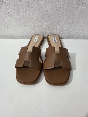 Sandalias Steve Madden Hadyn de cuero coñac sin cordones para mujer talla 8” Foto 1 de 4