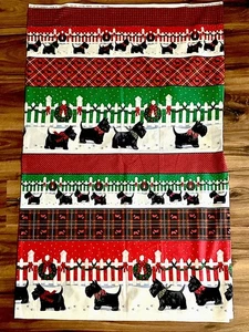 SCOTTISH TERRIER Snowy Dog Holiday Cotton Fabric 3 yds Xmas Cuteness Alert! - Picture 1 of 7