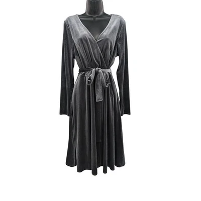 Vestido midi envolvente de terciopelo Her Universe para mujer talla M con cinturón manga larga glamour formal  Foto 1 de 4