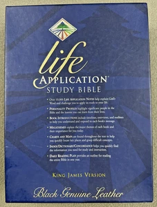 Life Application Study Bible KJV King James Version Black Genuine Leather in Box - Picture 1 of 16