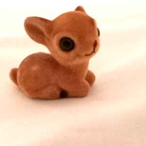 Vintage Flocked Deer JOSEF ORIGINALS Japan with Stickers/ 1.5" tall - Picture 1 of 4