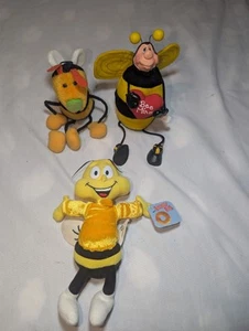 3x Plush Stuffed Beanie Bumblebees Gund Honeycomb Russ "Be Mine" & Cheerios - Picture 1 of 12