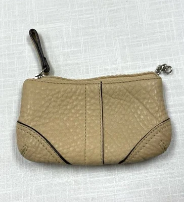 NUEVO COACH Y2K Vintage Soho Pequeño Ajustado Monedero Arena Beige Cuero Cremallera Foto 1 de 4