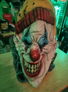 Vintage Mask Illusions Scary Clown Mask Halloween Oversized Head Mask Full Head - Picture 1 of 6