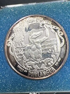 Vintage 999 1 Troy Oz Parlangua Mardi Gras 1996 Ball Medal Round P481 - Picture 1 of 3