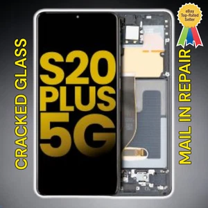 Samsung Galaxy S20 Plus schermo incrinato vetro anteriore riparazione posta in servizio - Foto 1 di 4