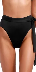 Vitamin A Women's 189400 Lola High Waist Black Bikini Bottom Swimwear Size 14 - Picture 1 of 2