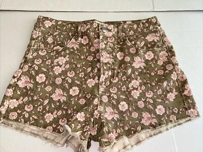 Pantalones Cortos Jessica Simpson Infinite Cintura Alta Para Mujer’s Floral Verde Talla 29 Foto 1 de 4