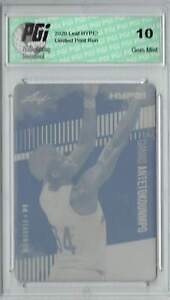 Giannis Antetokounmpo 2020 LEAF HYPE! #48 Yellow Printing Plate 1 of 1 Trading