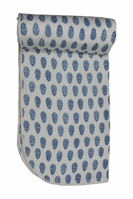 Edredom colcha bebê impressão bloco mão 50 x 60 polegadas 100% algodão branco reversível - Imagem 1 de 4