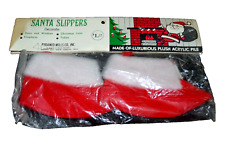 Christmas Ornament Santa Slippers Decoration USA Acrylic Pile Vintage NOS
