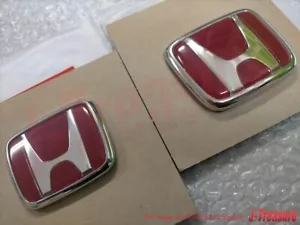 HONDA CIVIC TYPE-R EK9 96-98 Genuine Early Model Red Emblem Front & Rear Set OEM - Picture 1 of 12