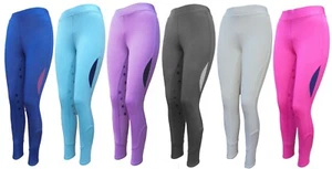 Childrens Full Seat Silicone Star Riding Tights with Pocket Kids Jodhpurs Jods - Picture 1 of 11