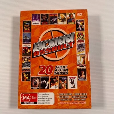 Action Assault - 20 Action Movies (DVD 5 dual sided discs box set) Region all - Image 1 of 4