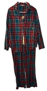 Victoria’s Secret Flanell Pyjama 2-teilig Schottenkaro Urlaub kariert gold Gr. L warm kuschelig - Bild 1 von 16