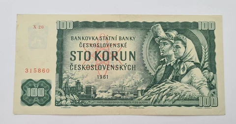 Czechoslovakia 100 Korun 1961  BANKNOTE Cover