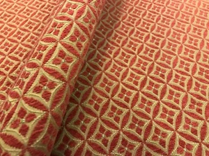 SCHUMACHER ROSEWOOD "MARTINE WEAVE" ITALIAN GEOMETRIC CHENILLE FABRIC - Picture 1 of 3