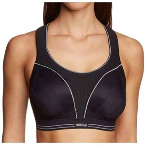 Shock Absorber Ultimate Run Womens Sports Bra Black Seamless Padded Running - Picture 1 of 2