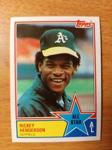RICKEY HENDERSON 1983 TOPPS "A.L. ALL-STAR" BASEBALL CARD-#391-A's