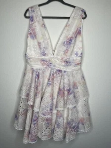Gianni Bini Women's Multicolor Eyelet Sleeveless V-Neck Dress Size 4 NWT - Picture 1 of 8