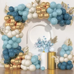 Balloon Arch Kit with Blue, Gold, White Balloons - Picture 1 of 5